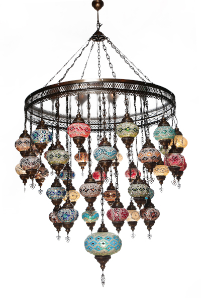 37in1 No2 Size Antique Mosaic Chandelier